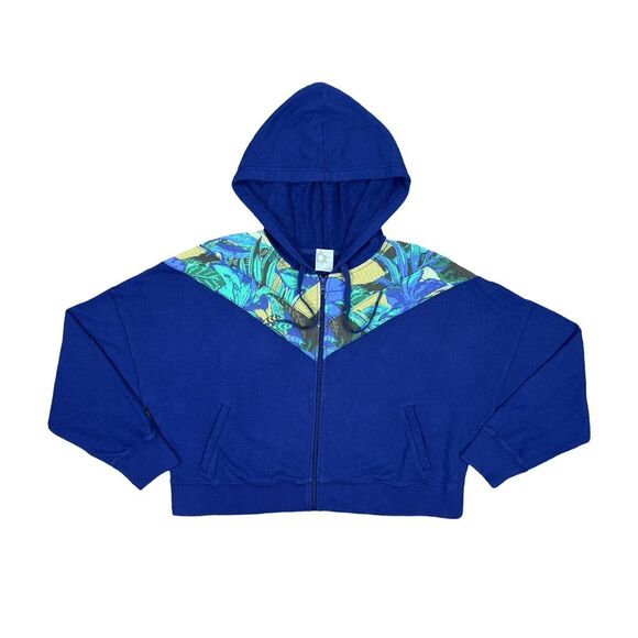 Offline x Aerie Full Zip Cropped Leaf Print Hoodie - Size XL - Picture 1 of 5